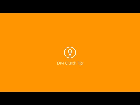 Divi Quick Tip
