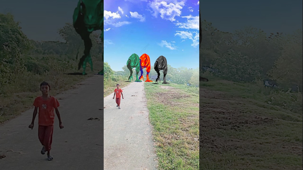 Big dinosour chase t-rex chasing part -923 