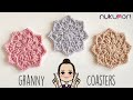 かぎ針編み：星の形のようなグラニーコースターの編み方ｌ初心者の方用🔰