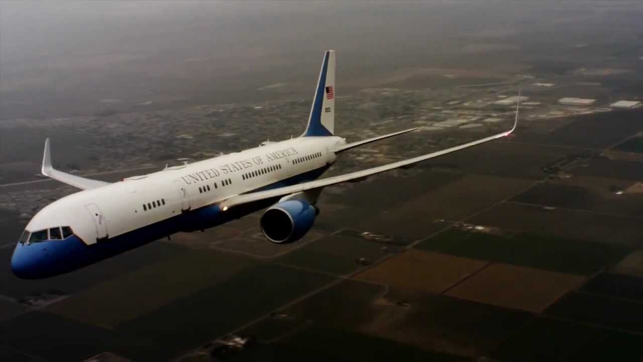 Air Force Two Carrying Vice President Joe Biden Hits Birds Over Southern California