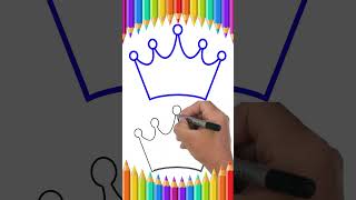 Simple Crown Outline Drawing #shorts