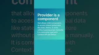 What is Provider in React Native? Explained in 30 seconds ⚛️ #reactnative #tech #codinginterview