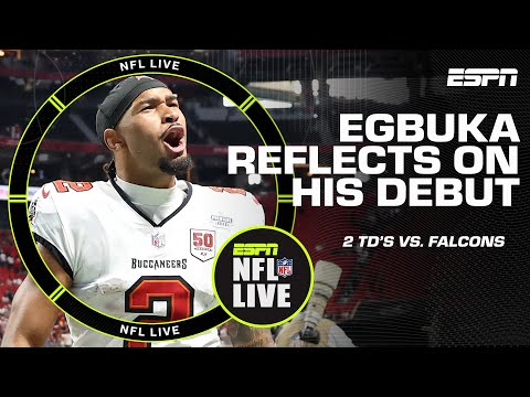 Emeka Egbuka recaps his 2-TD debut, playing with Baker Mayfield & more | NFL Live