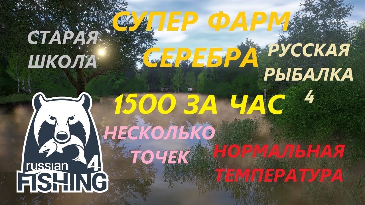 СУПЕР ФАРМ СЕРЕБРА на МЕДНОМ! 1500+ за ЧАС! НЕСКОЛЬКО ТОЧЕК! Русская Рыбалка 4 / РР4 / СтараяШкола