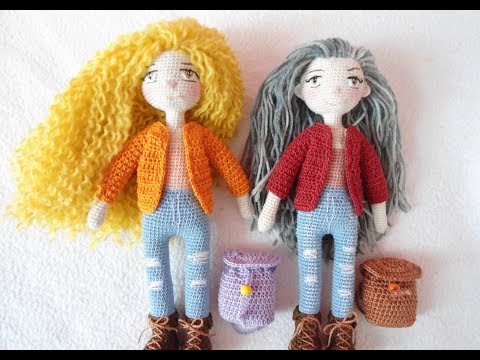 Pequena boneca de crochê / cabelo tutorial boneca