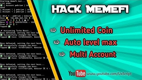 SCRIPT MEMEFI UNLIMITED COINS & MAX LEVEL | AIRDROP UxScript