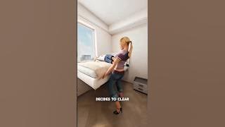 Genius Bedroom Design | Transforming 5 Square Meters Into A Full Home #shorts