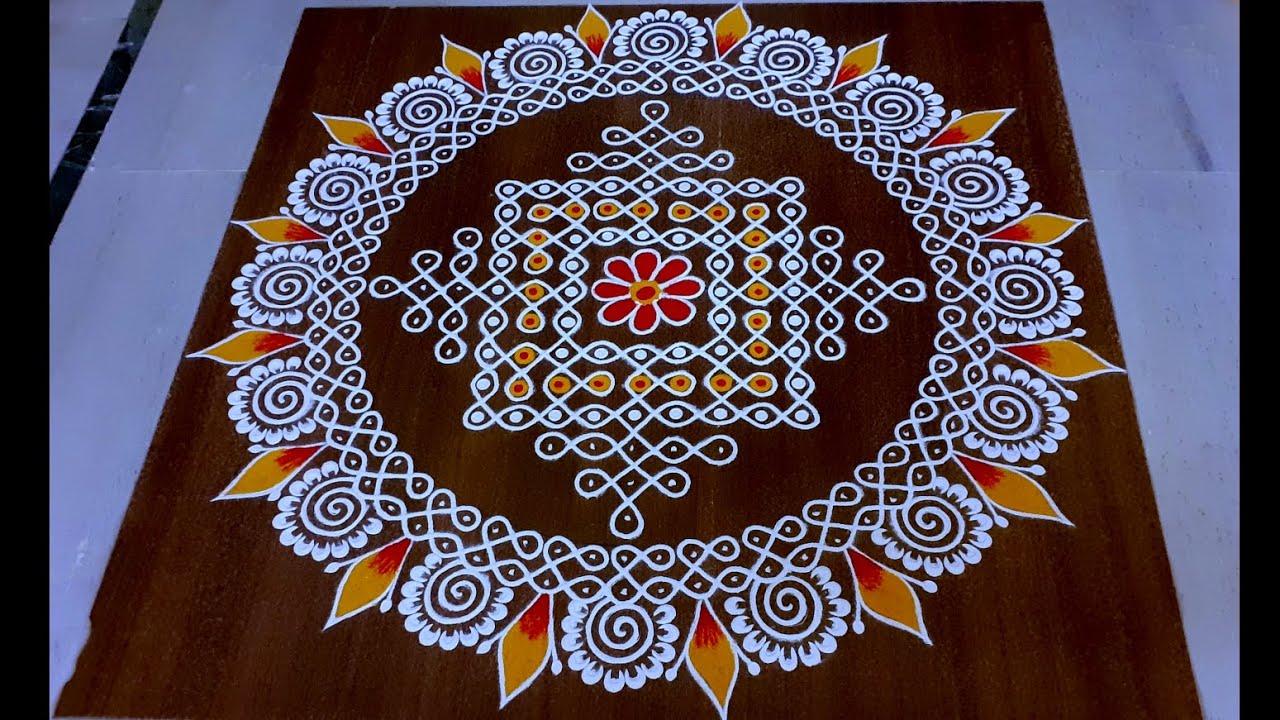 Beautiful competition muggulu🌸Diwali special deepam rangoli design🌸Big rangoli design || Naa Rangoli