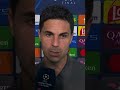 “I’m Proud of My Boys” 😢 Arteta After Champions League Loss #arsenal #football#championsleague
