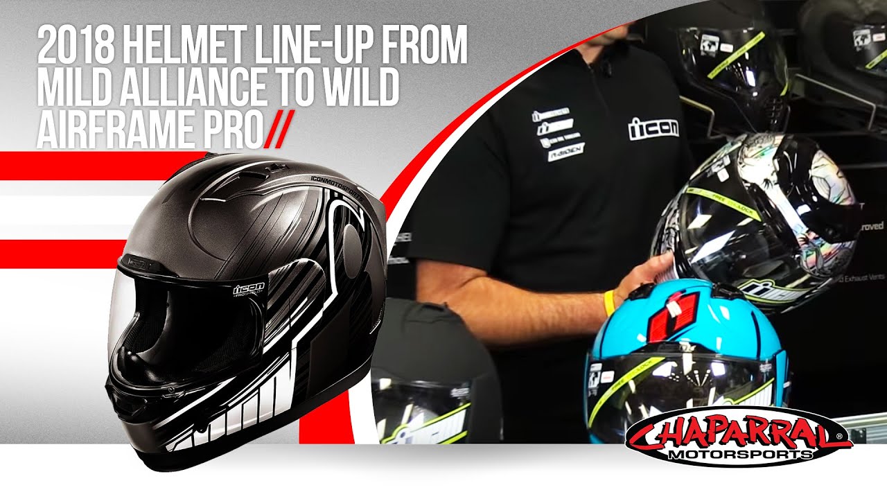Icon Motorsports 2018 Helmet Lineup from Mild Alliance to Wild