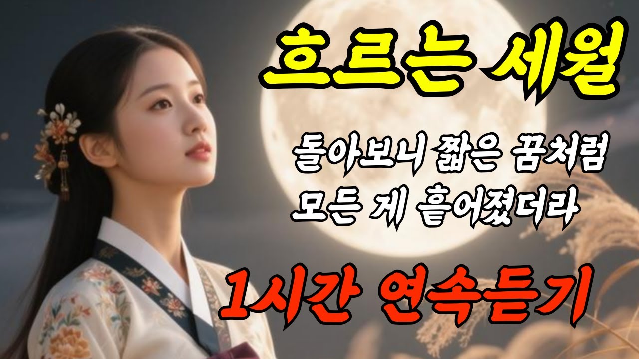 [1시간]🎵흐르는 세월🎶돌아보니 꿈처럼 흩어졌더라🎤 #국악트로트 #인생무상 #공수래공수거