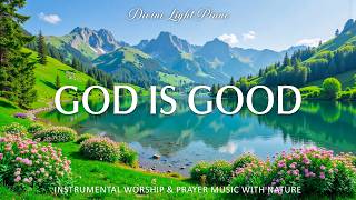 GOD IS GOOD: Relaxing Piano Worship & Healing Bible Verses | Vibrant Sunset Landscape