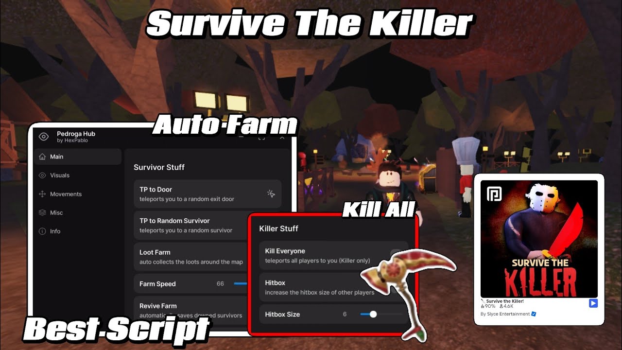 BEST SURVIVE THE KILLER SCRIPT AUTO FARM LOOT, AUTO REVIVE, AUTO ESCAPE, KILL ALL & MORE 