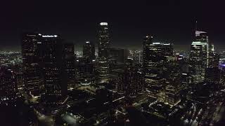 Los Angeles LA Downtown Drone Video - Copyright Free Night Shot 5.4K