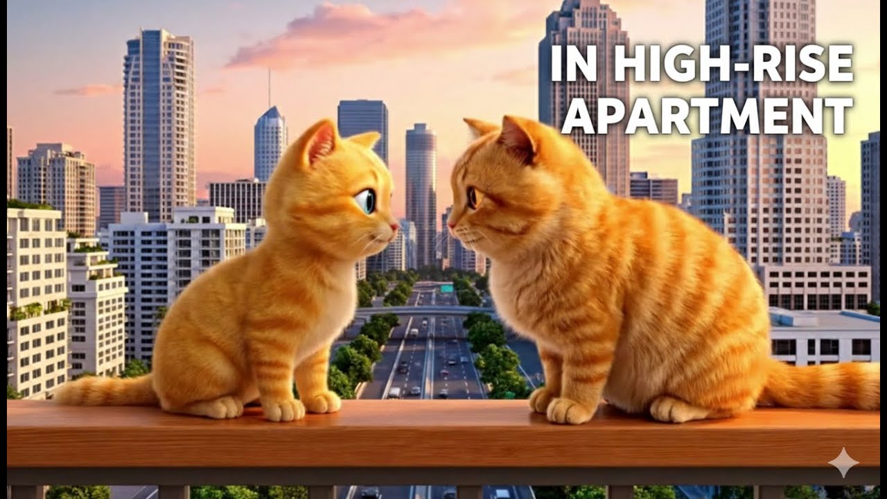 Milo, Sunny, cats experiencing winter in a high-rise apartment