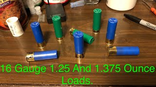 16 Gauge 1 1/4 And 1 3/8 Ounce Extended Range Buckshot And Field Loads.