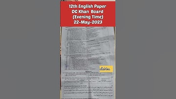 12th class English DG Khan board paper group 2 evening time 2023 | 2nd year English solved paper