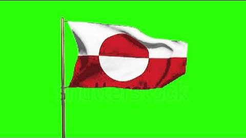 Greenland flag waving in the wind. Green screen, alpha matte. Loopable animation Stock video by