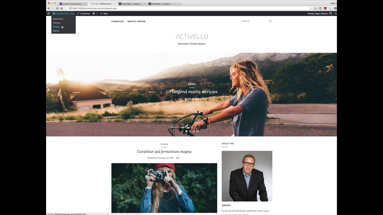 how to create instagram widget for activello wordpress theme youtube wordpress theme