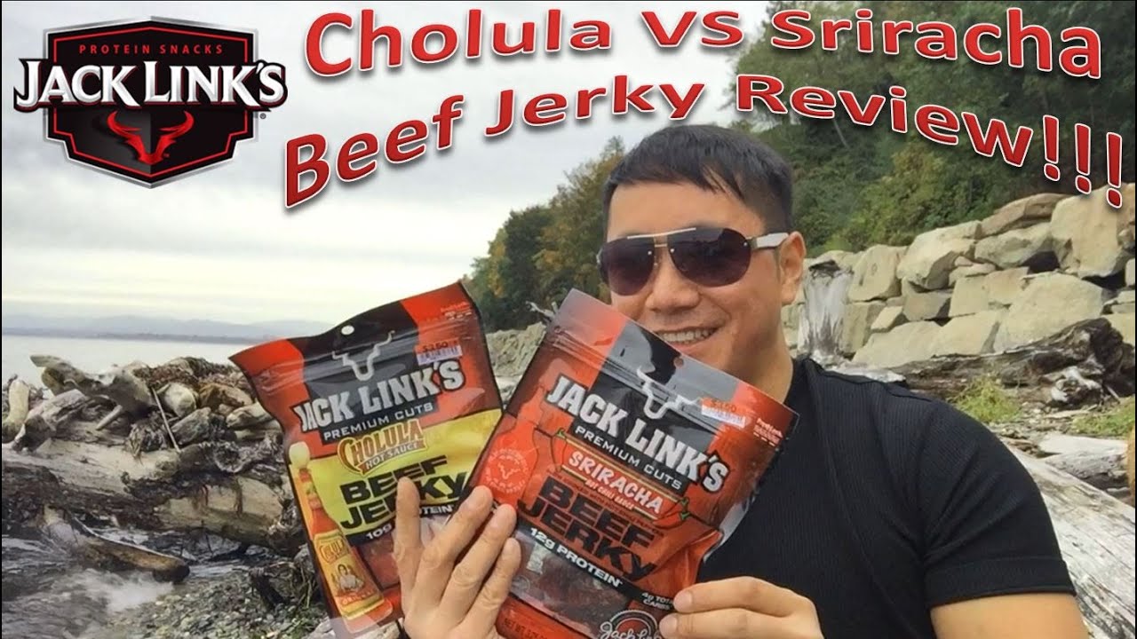 Jack Link's Cholula VS Sriracha Premium Cuts Beef Jerky Review YouTube
