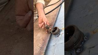 Amazing process for closing gaps for new bucket plate with welding #shorts #welding