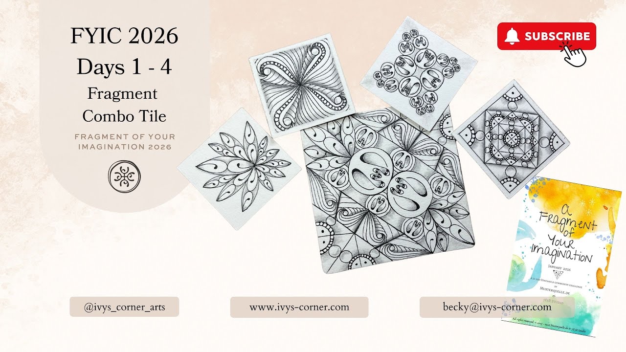 FYIC 2026, дни 1–4 | Плитка «Сочетание фрагментов» | Практика зентангла