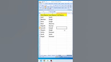 How to add First & Last Name together in Full Name in Excel? combine first & last name excel