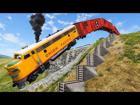 TRAIN TO H33L │ Epic Train Chase and Crash - BeamNG.Drive  | Realistic Train Crashes