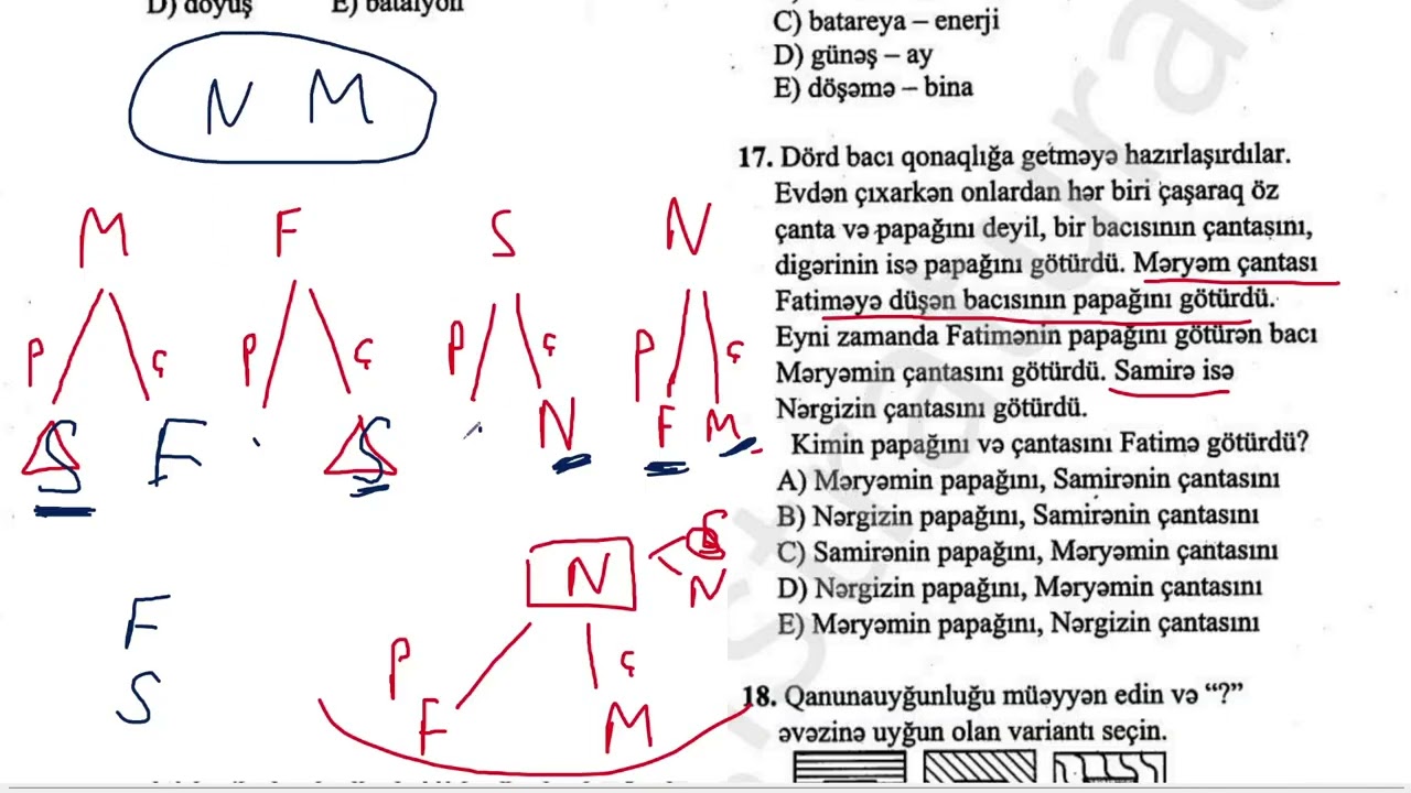 Qəbula düşə biləcək 44 MODEL Məntiq sual - Əli Tahirov