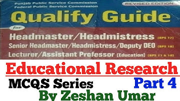 Qualify Guide research Part 4 MCQs series | Educational Research by Zeshan Umar