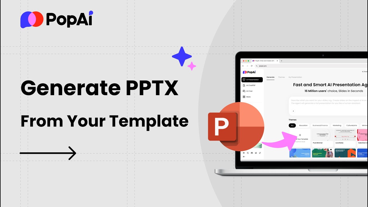 PopAi update: Generate PPTX with Your Own PowerPoint Template