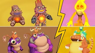 All Monsters Comparison: My Singing Monsters vs Dawn of Fire vs The Lost Landscapes