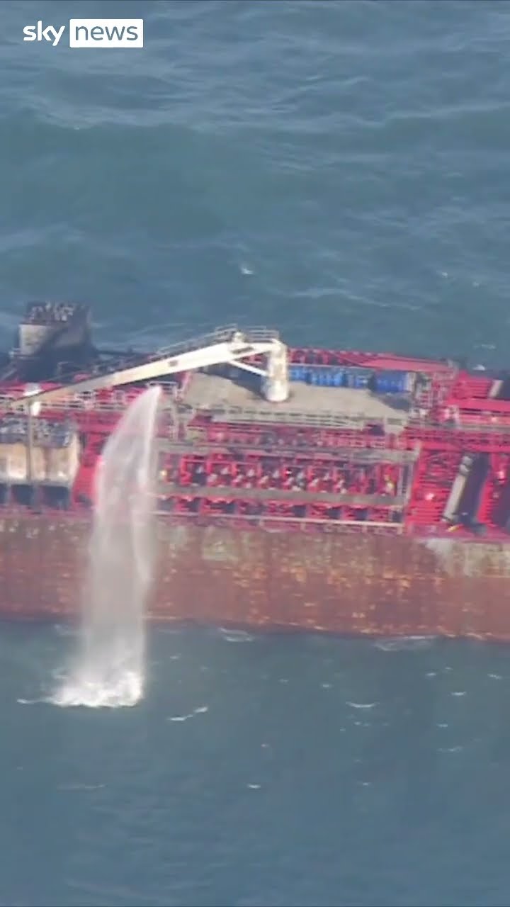 Aerial footage shows tanker damage