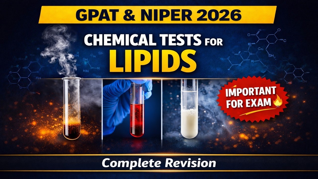 Chemical Tests of Lipids Simple Tricks | GPAT & NIPER 2026 | Complete One Shot Revision