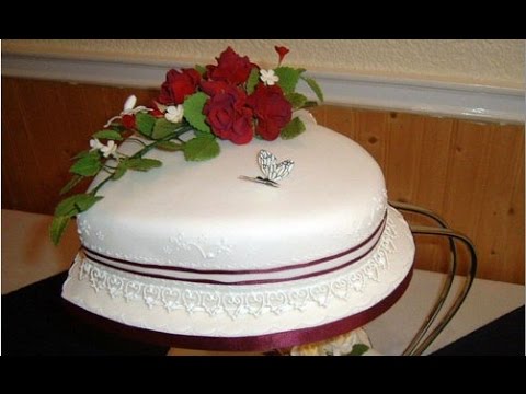 Shaped Wedding Cakes With Red Roses YouTube