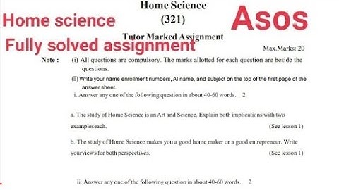 Home science Assignment 2022// #pdf in description (ASOS) English medium/ @letslearnNgrow