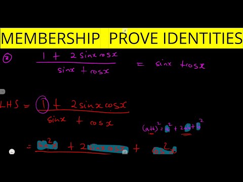 Mathematics N4 Trigonometry -  Proving Identities   Examples MEMBERSHIP