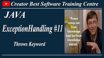 Throws keyword | Creator Best Software Training Centre