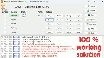 MySQL shutdown unexpectedly in Xampp Server | 100 % Solution | How to fix  error of MySQL in Xampp