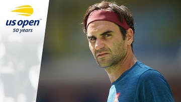 Roger Federer Practices at the 2018 US Open Ahead of R2
