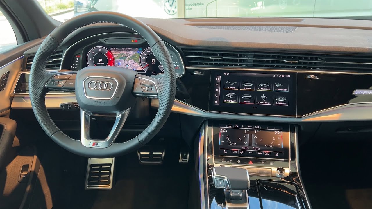 Audi Q7 2022 Detailed Interior Tour Infotainment Ambient Lights Trunk E You