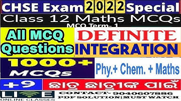 Definite Integration Mcq|Selective Question|Chse Mathematics||+2 2nd year 2022 Board Exam 2022|P-2