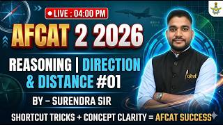 AFCAT 2 2026 Reasoning | Direction & Distance Class 01 | Complete Concepts + Tricks | Surendra Sir