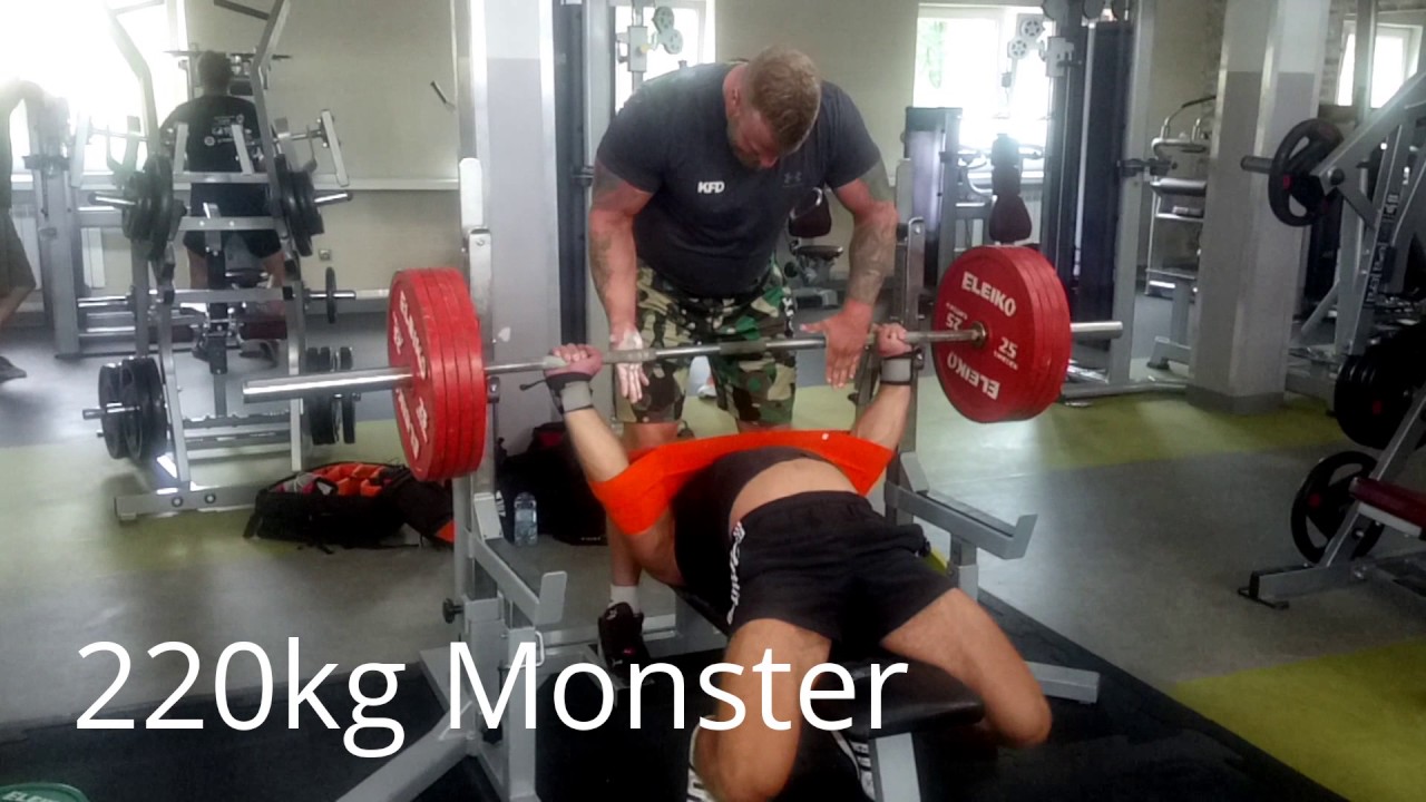 23.08.2017 Bench press monster orange 200-220, 230 fail, Gym El Toro