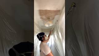 Airless Spraying HOLD βEM β£οΈβ¦οΈβ οΈβ₯οΈ
Airless spraying a ceiling with a Graco airless paint sprayer and a tip extension, can produce paint spits.
Paint spits are un-atomised pockets of material, that is not at working pressure after the needle shutoff.. So when using a tip extension, the tip guard and spray tip is moved further away from the needle β That pocket of material is released at a lower pressure, plus the longer the extension, the bigger the spit.
One solution is trigger off and on your plastic masking film. However, if you have a ceiling peppered with obstacles (lights, smoke detectors, staircase joinery) β You simply donβt want heavy spots of paint when triggering around them β
So whatβs the solution when using a tip extension? β Add a Graco CleanShot on the end, then attach the tip guard and tip..
Regards Pete #PaintHQ π Airless Spraying HOLD βEM β£οΈβ¦οΈβ οΈβ₯οΈ