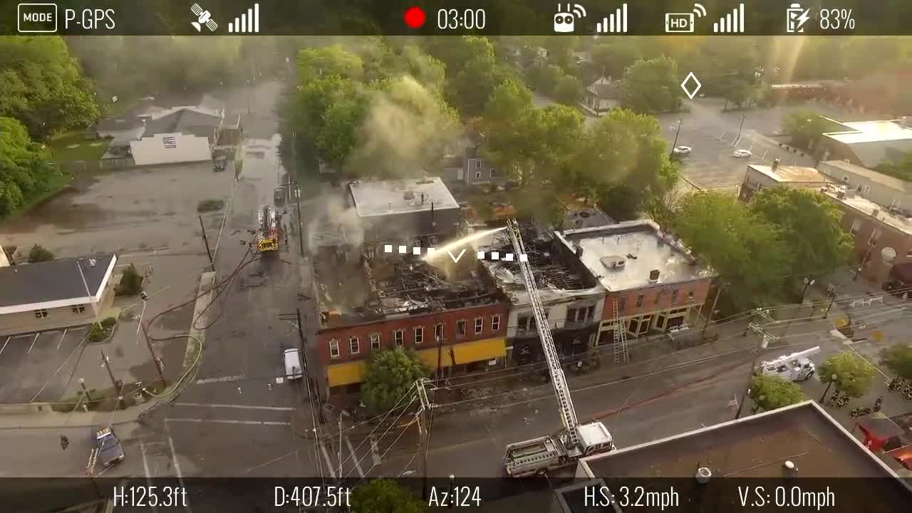 Aerial view of fire damage in historic downtown Loveland YouTube