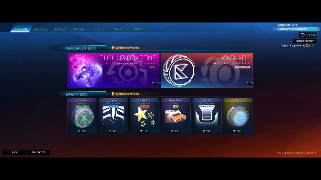 Rocket League Item Shop: 27th March 2021