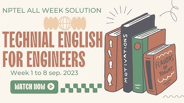 NPTEL Technical English For Engineers Week 1-8 Assignment Solution | September 2023 | IIT Madras