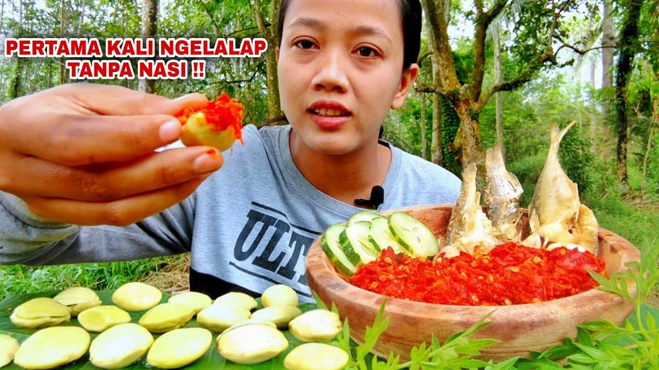 MAKAN JENGKOL MENTAH TANPA NASI IKAN ASIN SAMBAL TERASI#jengkolmentah#