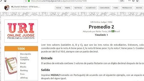 Problema URI Online Judge 1006 Promedio2